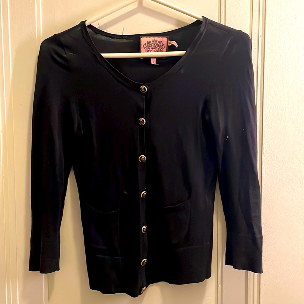 Juicy couture light plaque button down cardigan with gold buttons size P